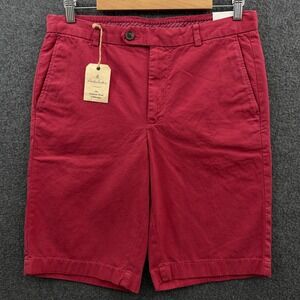 Brooks Brothers Shorts Mens 33 Red Garment Dyed  Bermuda 11" Golf‎ Chino NWT
